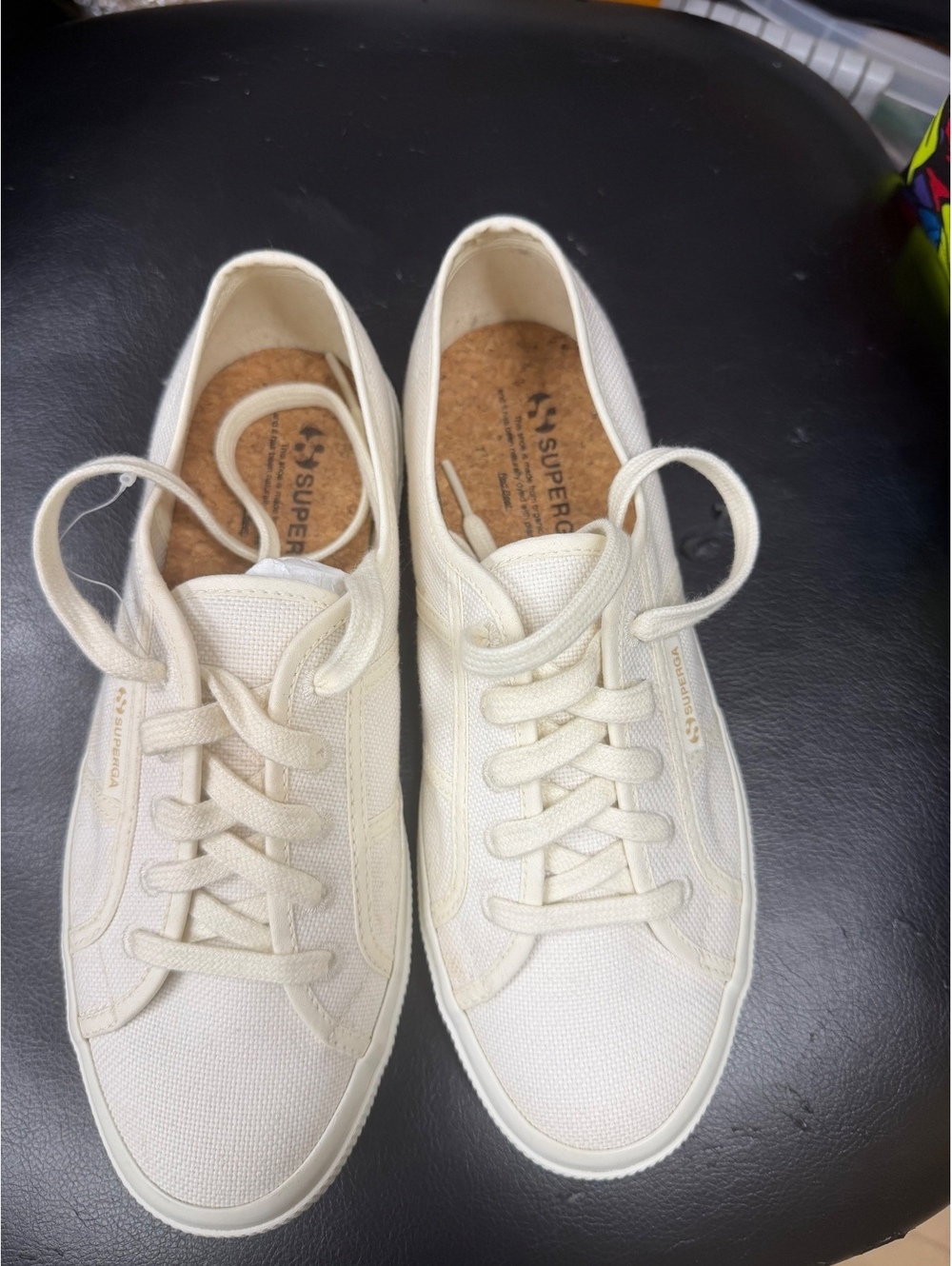 Superga Organic Cotton Cream Canvas Lace-Up Sneakers Women’s EU 38 / US 7.5